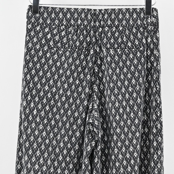 ANTHROPOLOGIE Pants Womens Size XXSP Elevenses Wide Leg Black White Boho Print - Picture 5 of 13